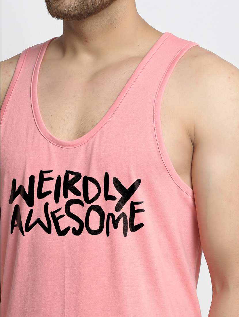 pink chest-printed vest - 18415827 -  Standard Image - 4