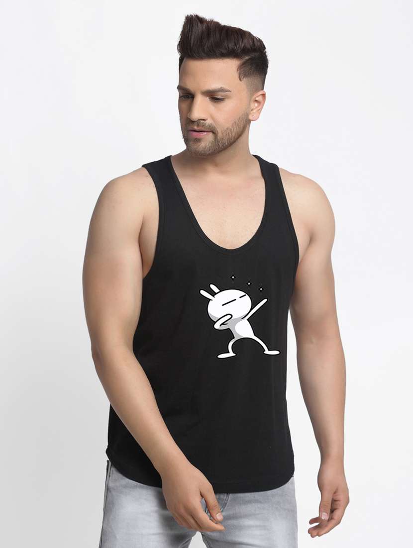black chest-printed vest - 18415828 - Zoom Image - 0