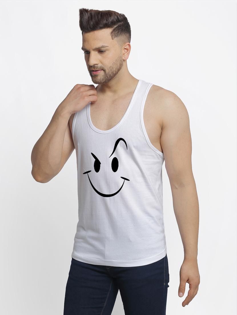 white chest-printed vest - 18415834 - Standard Image - 1