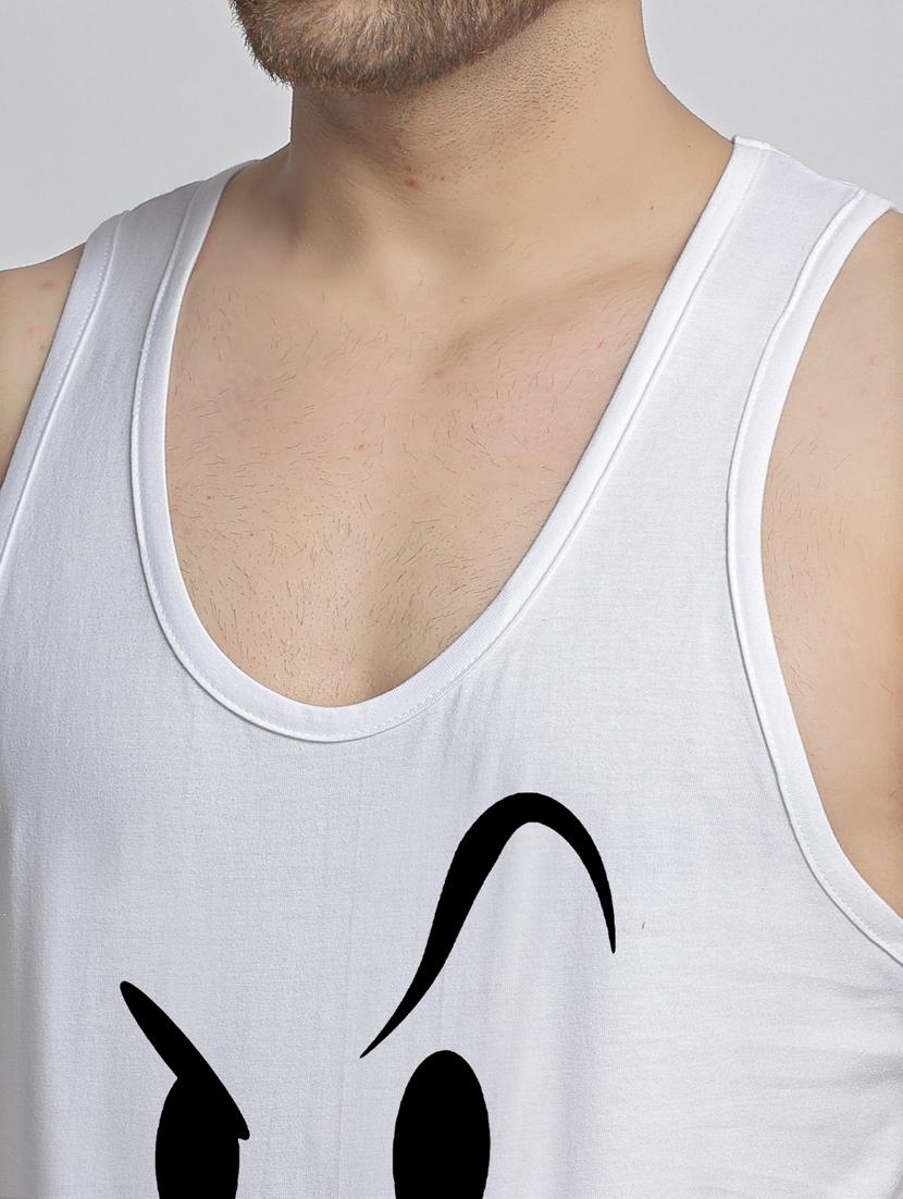 white chest-printed vest - 18415834 - Standard Image - 4