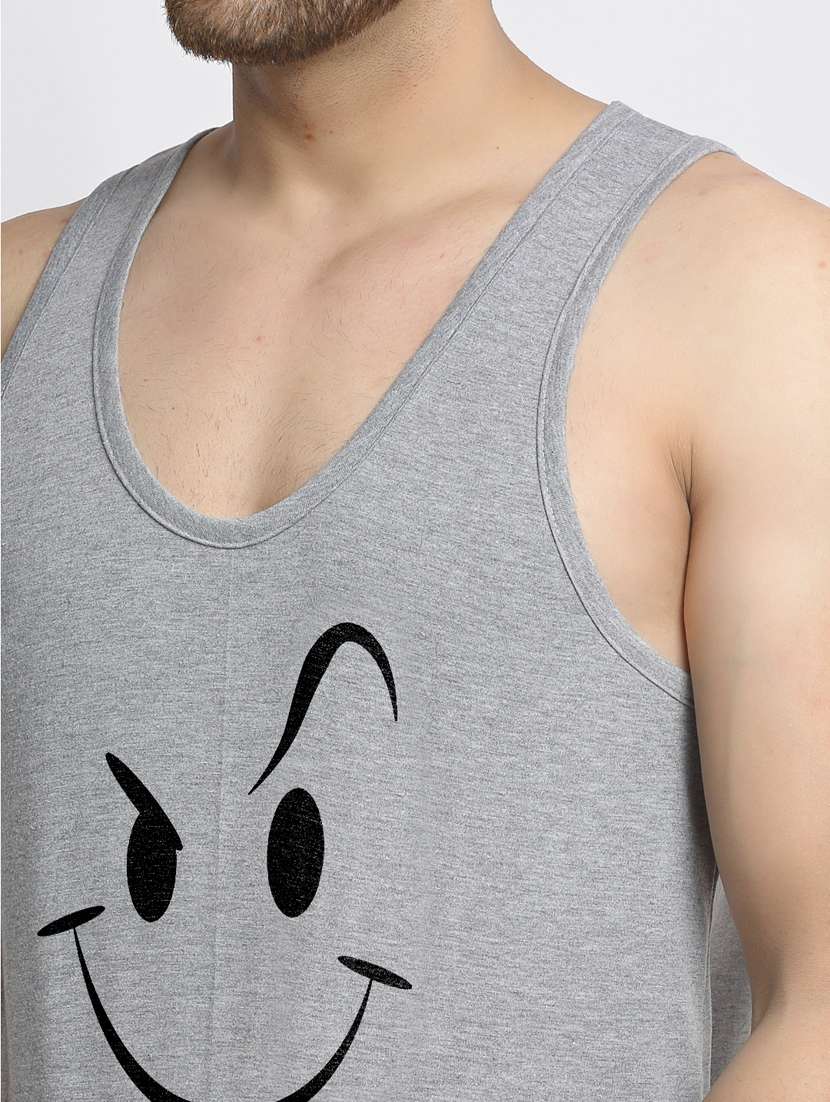 grey chest-printed vest - 18415835 -  Standard Image - 4