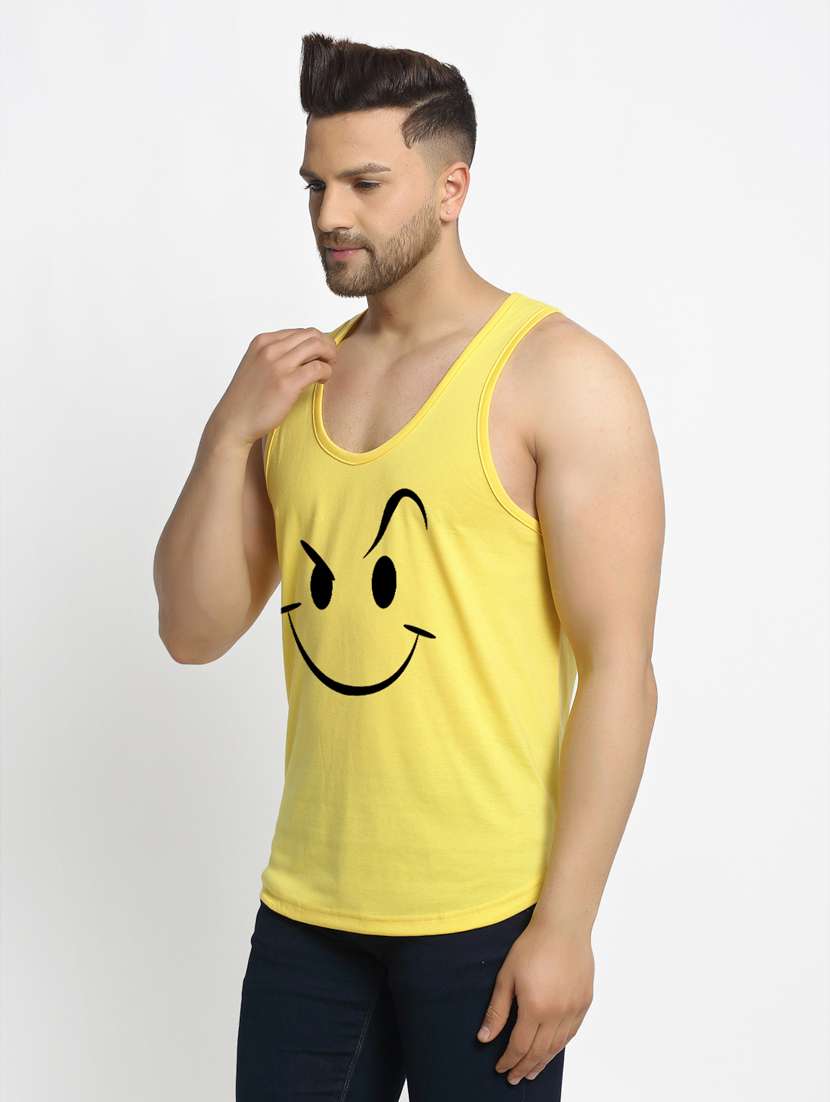 yellow chest-printed vest - 18415836 -  Standard Image - 1