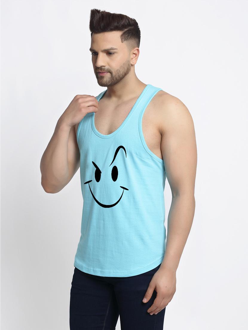 turquoise chest-printed vest - 18415838 -  Standard Image - 1