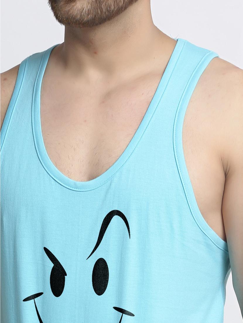 turquoise chest-printed vest - 18415838 - Standard Image - 4