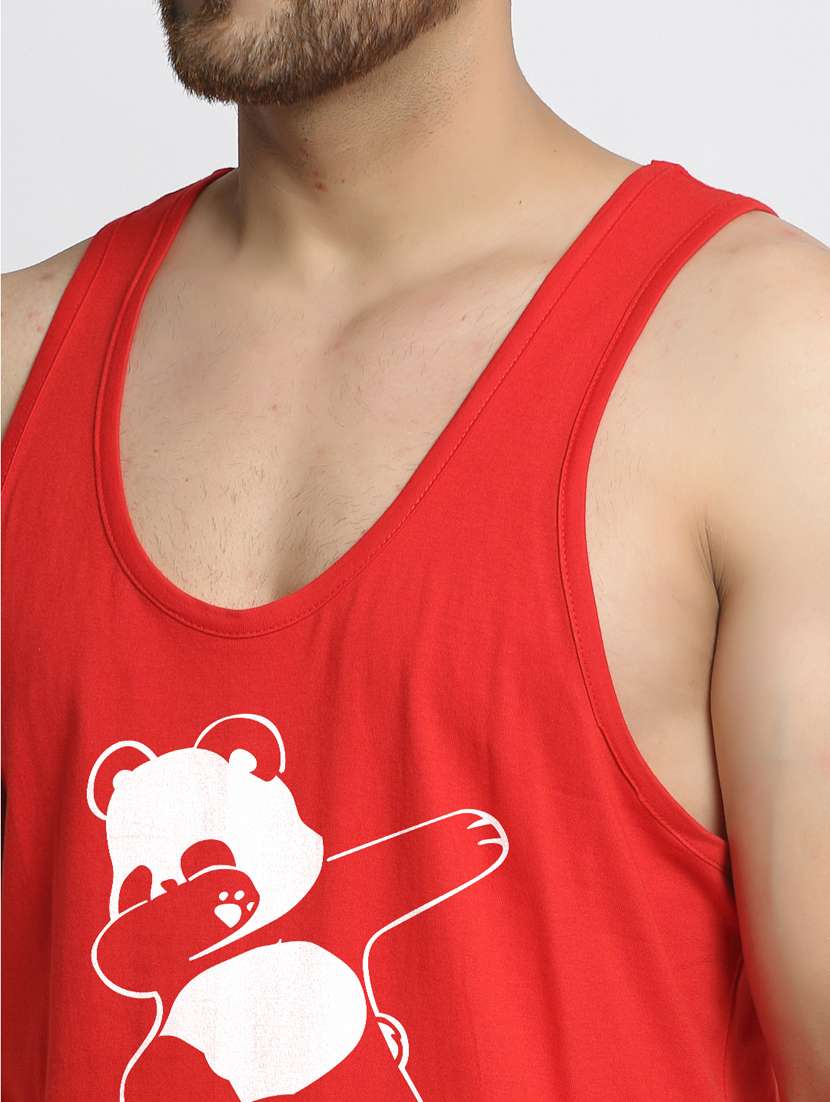 red chest-printed vest - 18415858 -  Standard Image - 4
