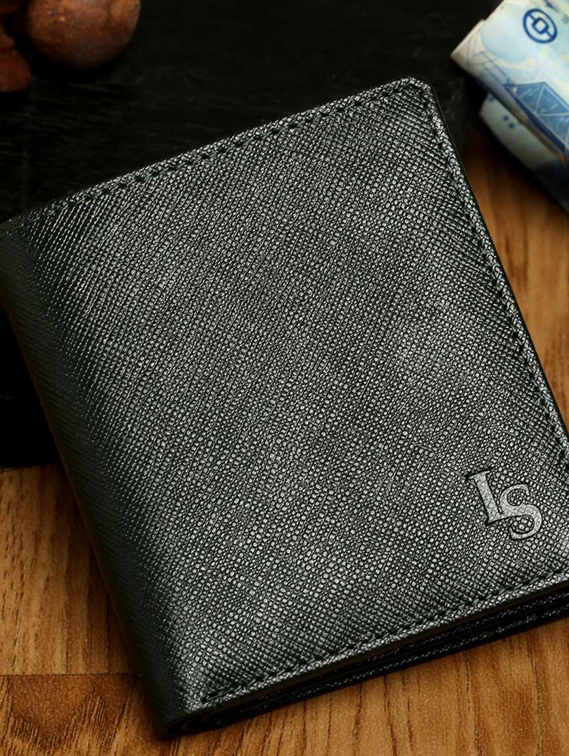 dark green leather wallet