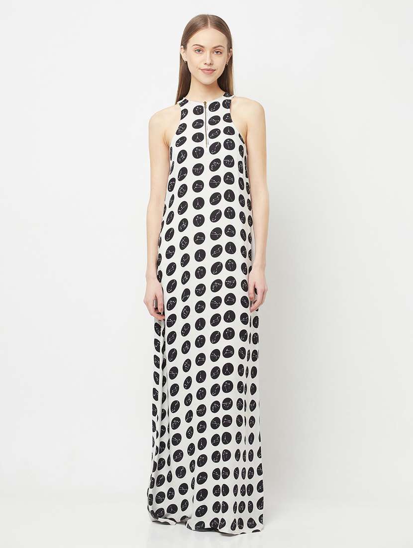 women's a-line polka dots dress