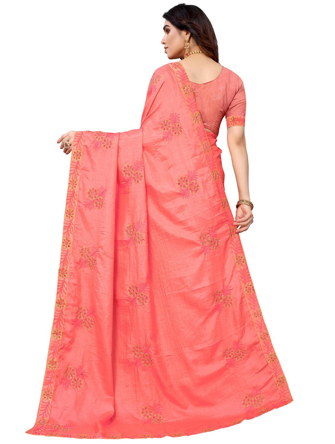 pink art silk embroidered saree with blouse - 18416435 -  Standard Image - 1