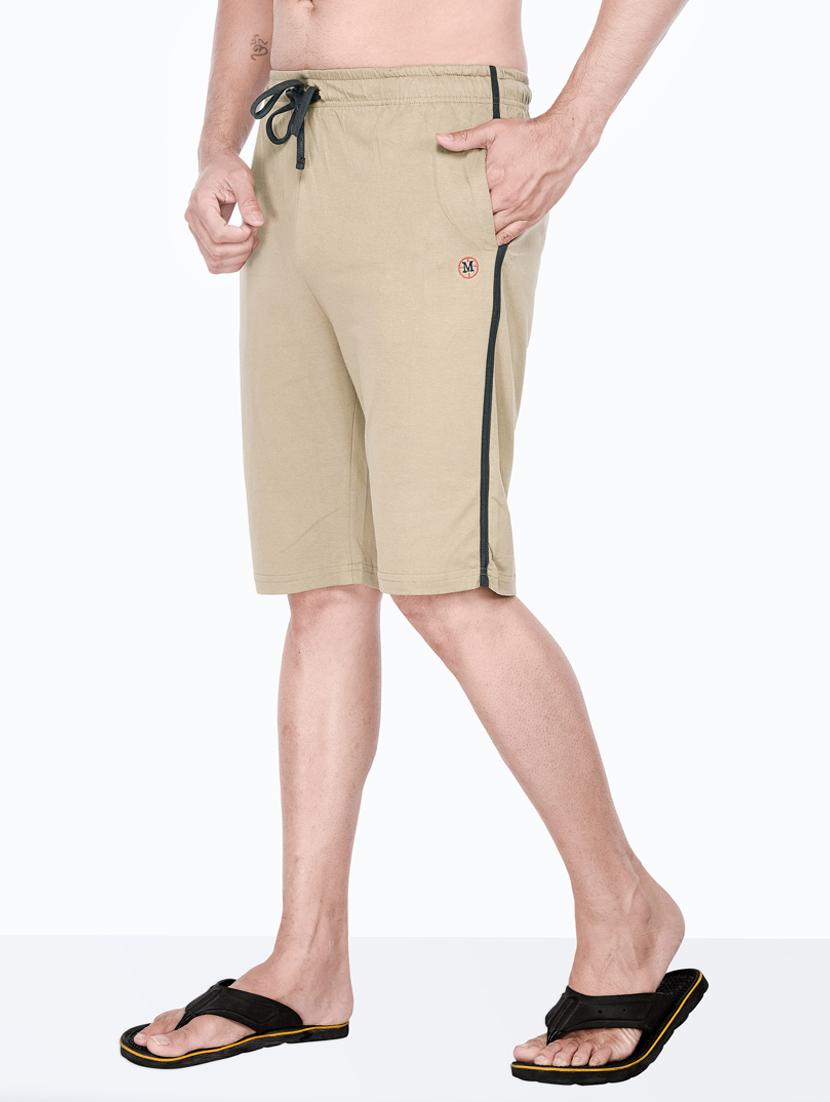 beige solid bermuda short - 18416818 - Standard Image - 1