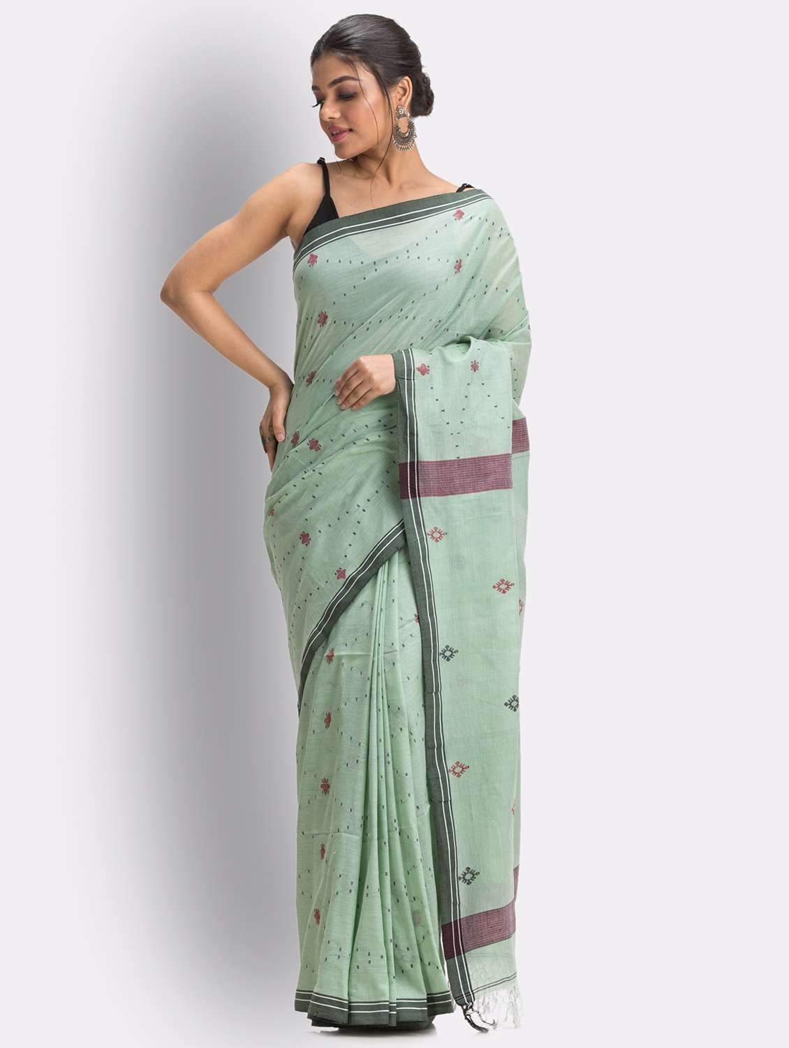handloom jamdani saree with blouse