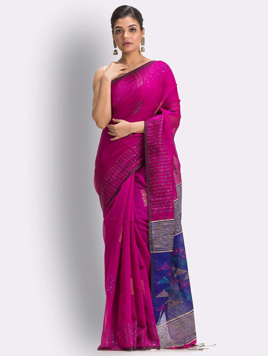self design woven saree