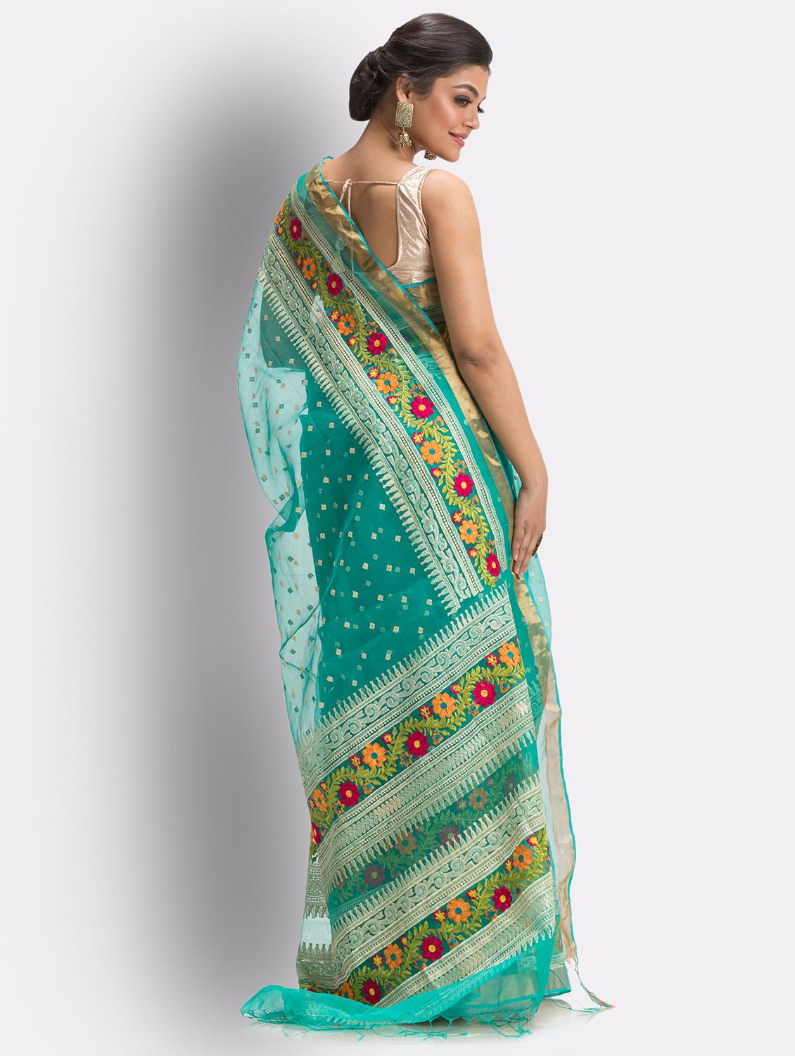 handloom jamdani saree with blouse - 18416871 - Standard Image - 1