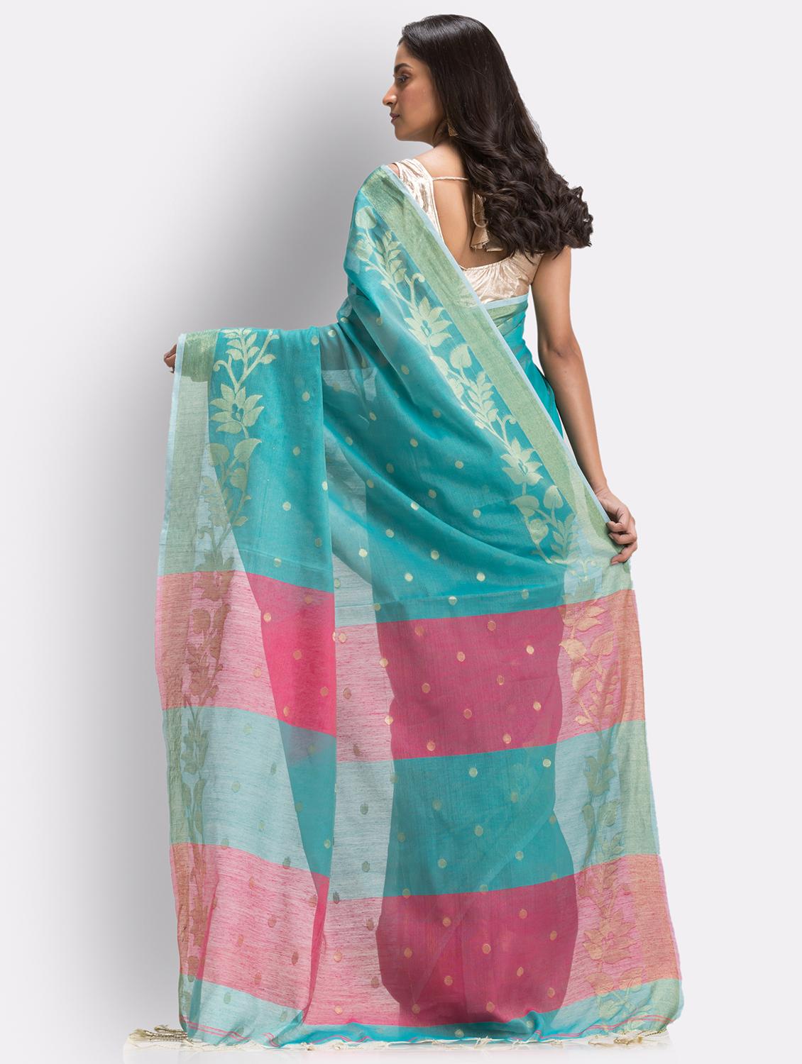 handloom jamdani saree with blouse - 18416898 - Standard Image - 1