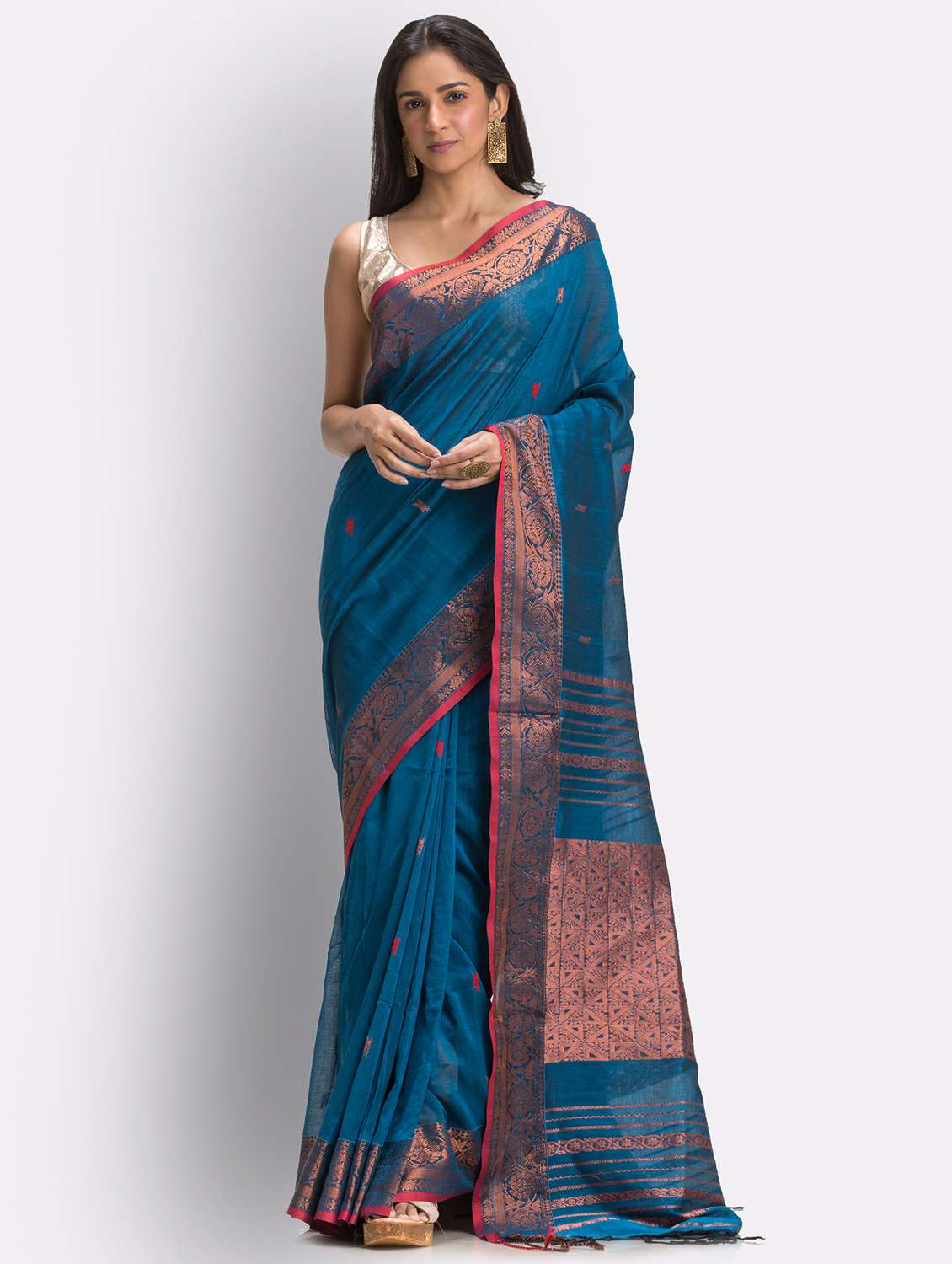 handloom jamdani saree with blouse