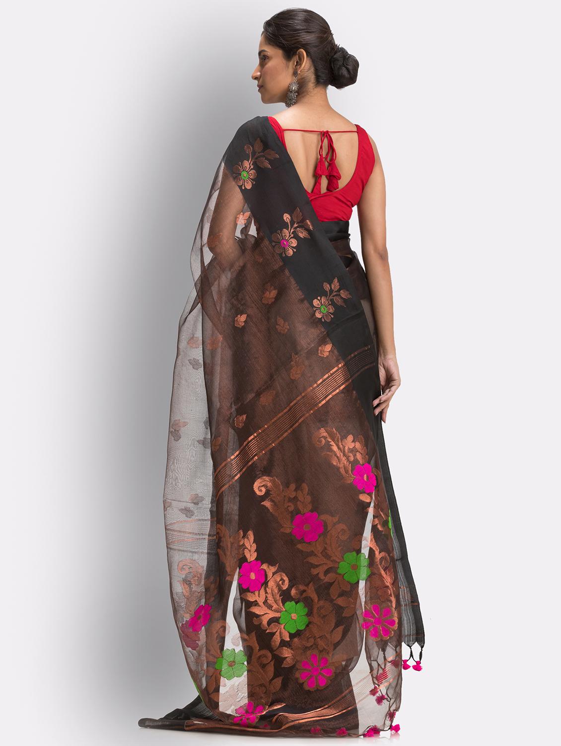 handloom jamdani saree with blouse - 18416920 - Standard Image - 1