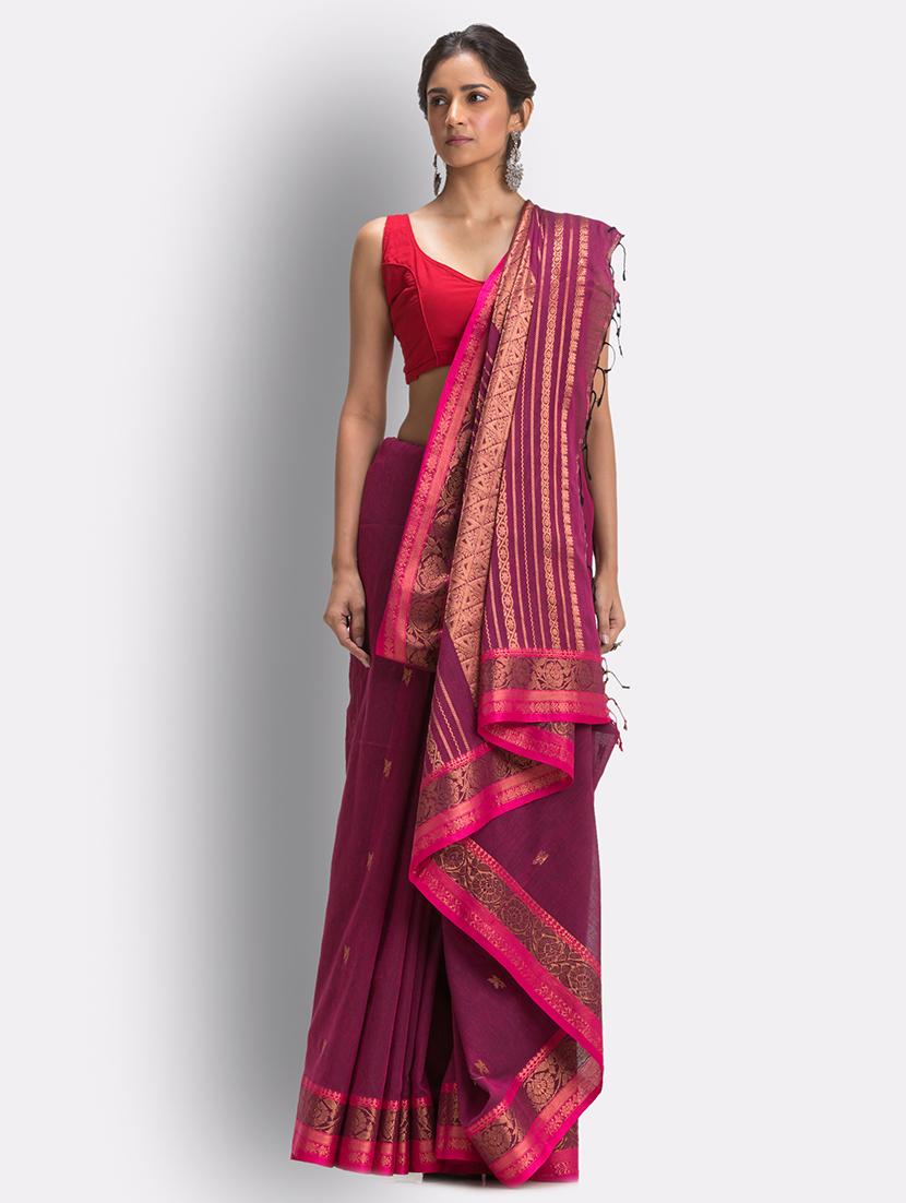 handloom jamdani saree with blouse - 18416932 - Standard Image - 1