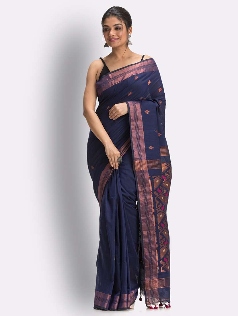 blue handloom saree