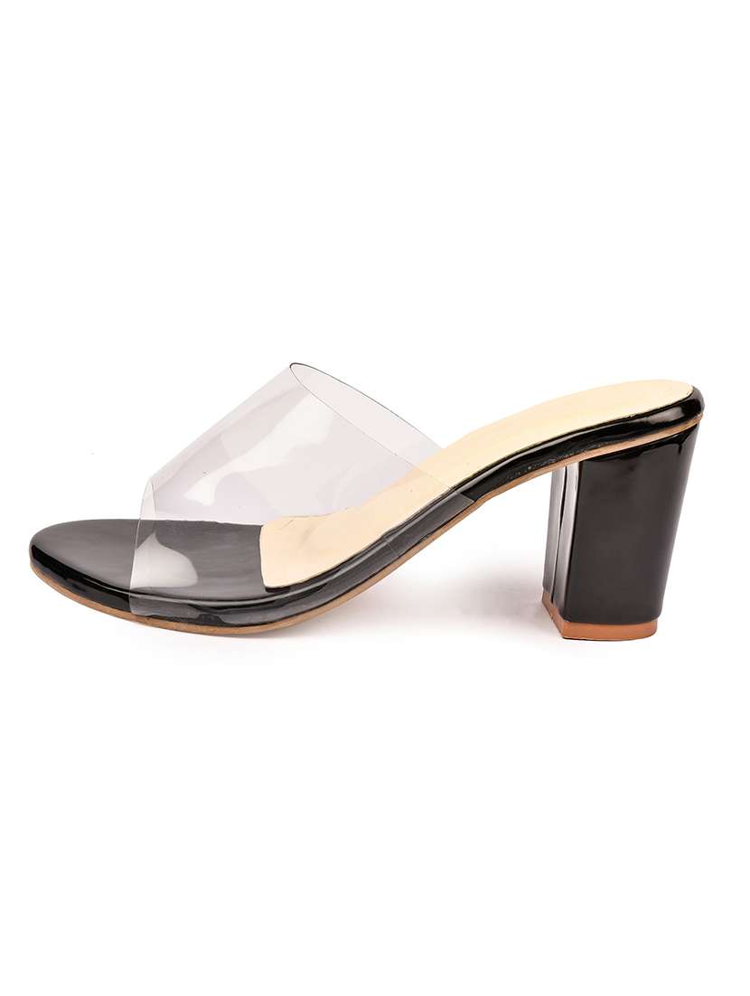 black slip on sandal