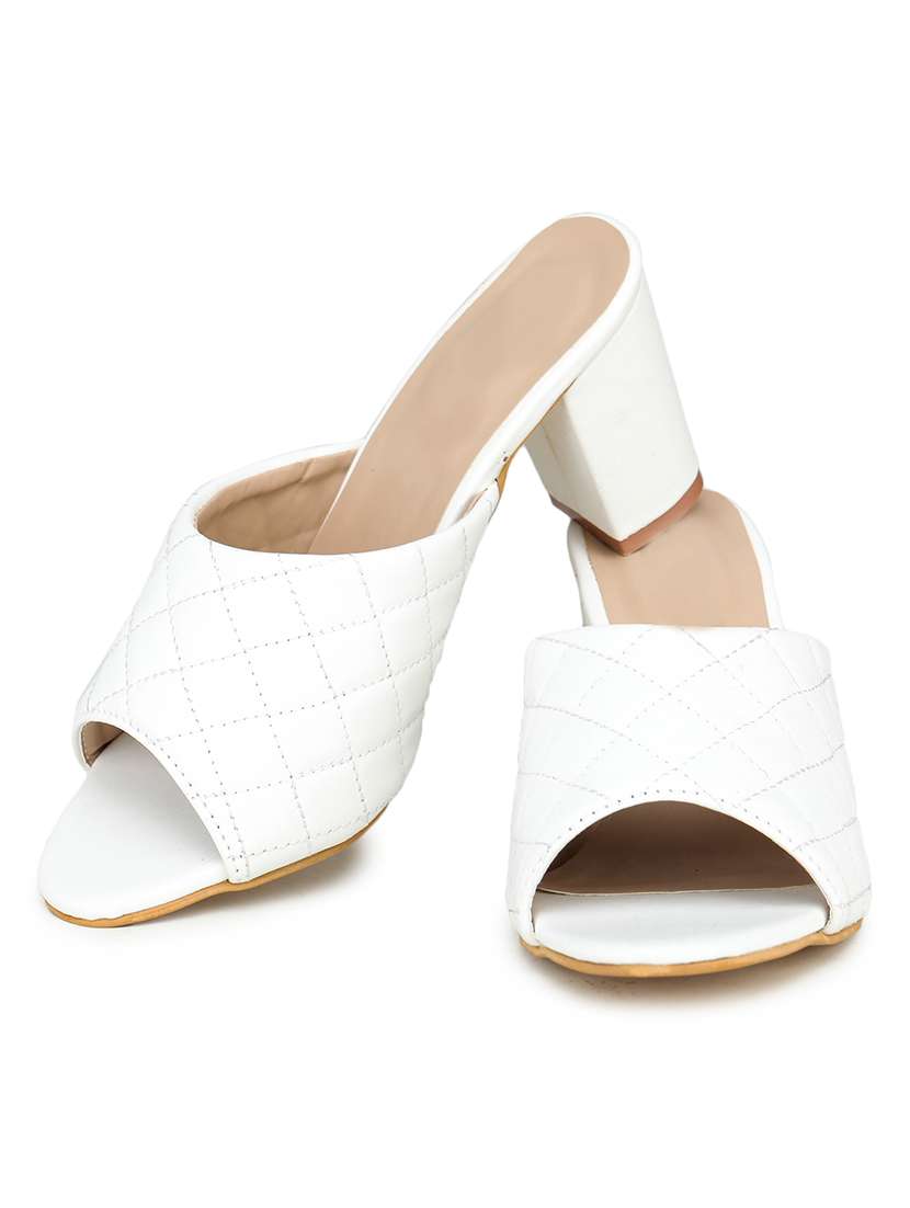 white slip on sandal - 18417047 -  Standard Image - 1