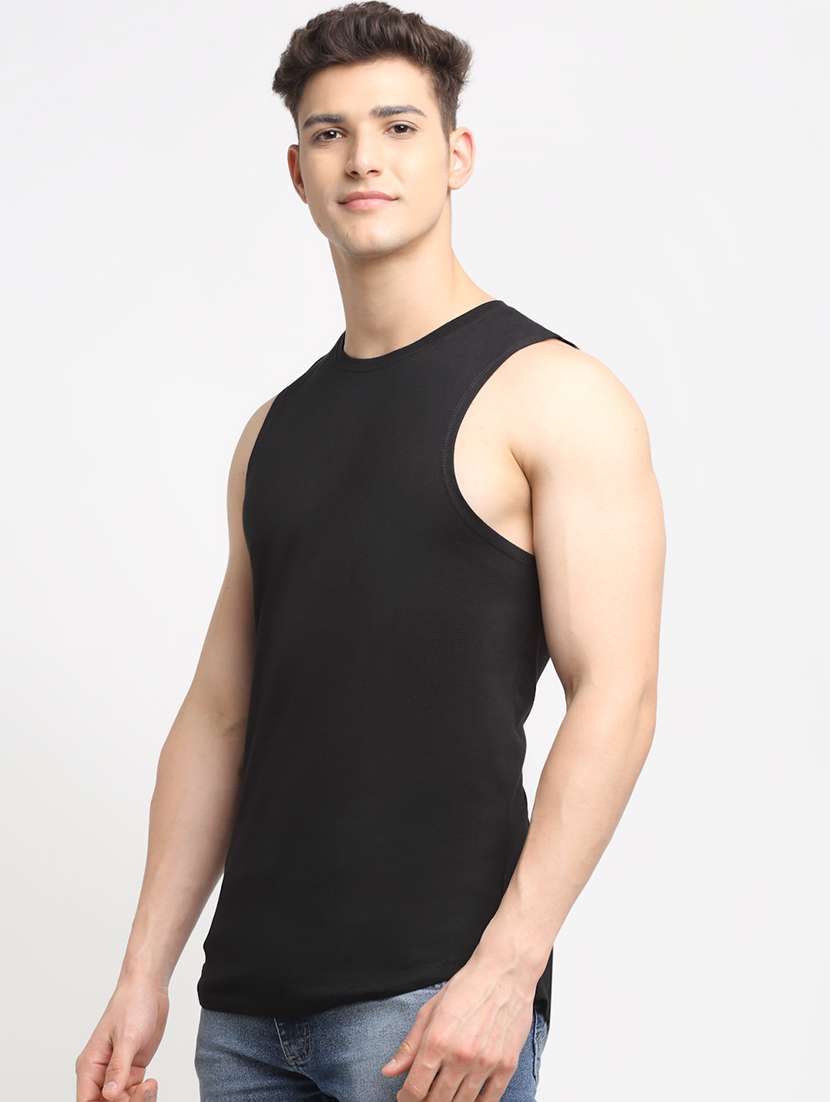 set of 3 solid cotton vest - 18417080 -  Standard Image - 4