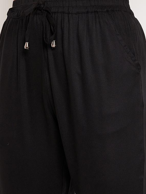 drawstring waist cigarette pants trouser - 18417254 - Standard Image - 4