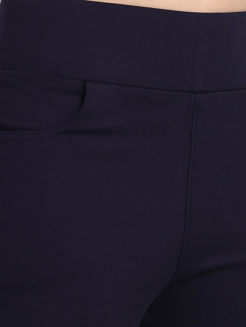 high rise solid flat front trouser - 18417348 - Standard Image - 4