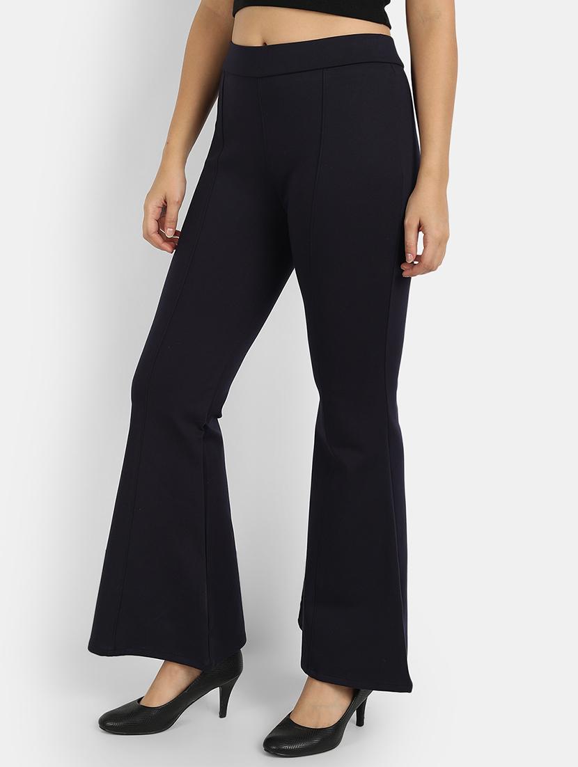 high rise solid flat front trouser - 18417355 - Standard Image - 1