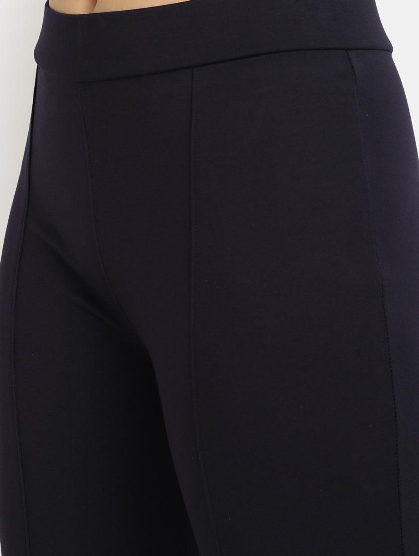 high rise solid flat front trouser - 18417355 - Standard Image - 4
