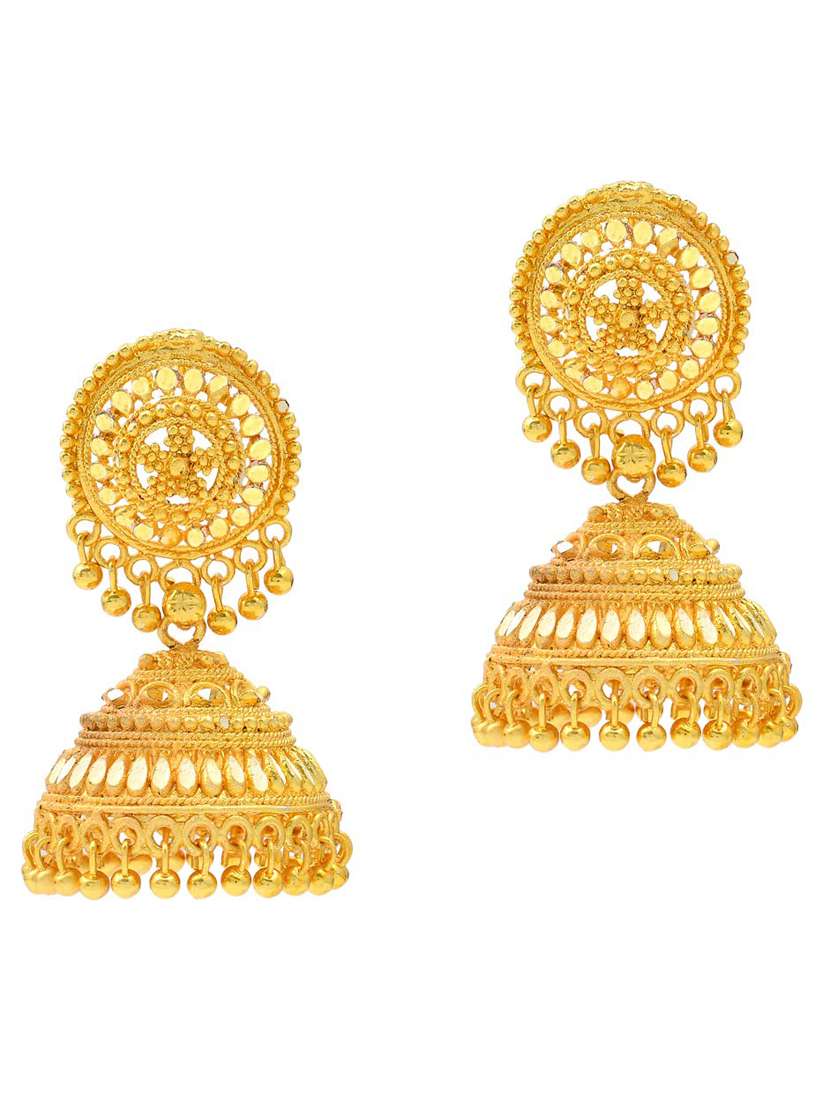 gold brass jhumka earring