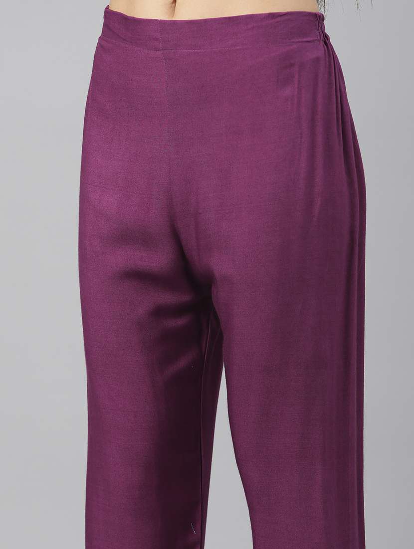 purple kurta pant set with dupatta - 18418182 - Standard Image - 4