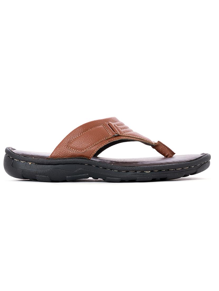 brown synthetic & mesh slip on flip flops - 18418243 -  Standard Image - 1