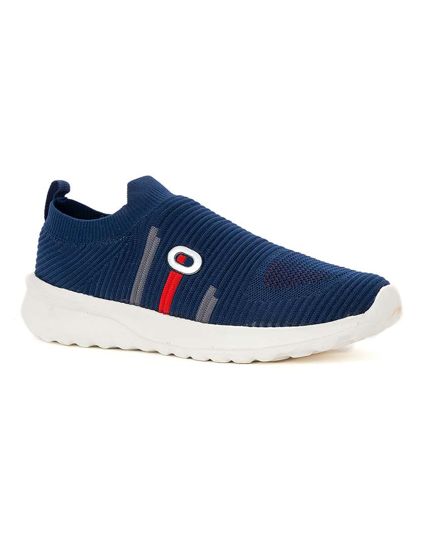 navy fabric sport shoes