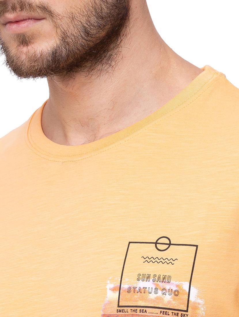 orange back printed t-shirt - 18418420 - Standard Image - 4