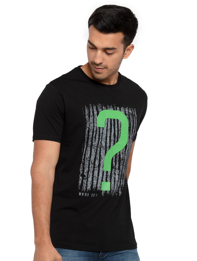 black chest-printed t-shirt - 18418427 - Standard Image - 1