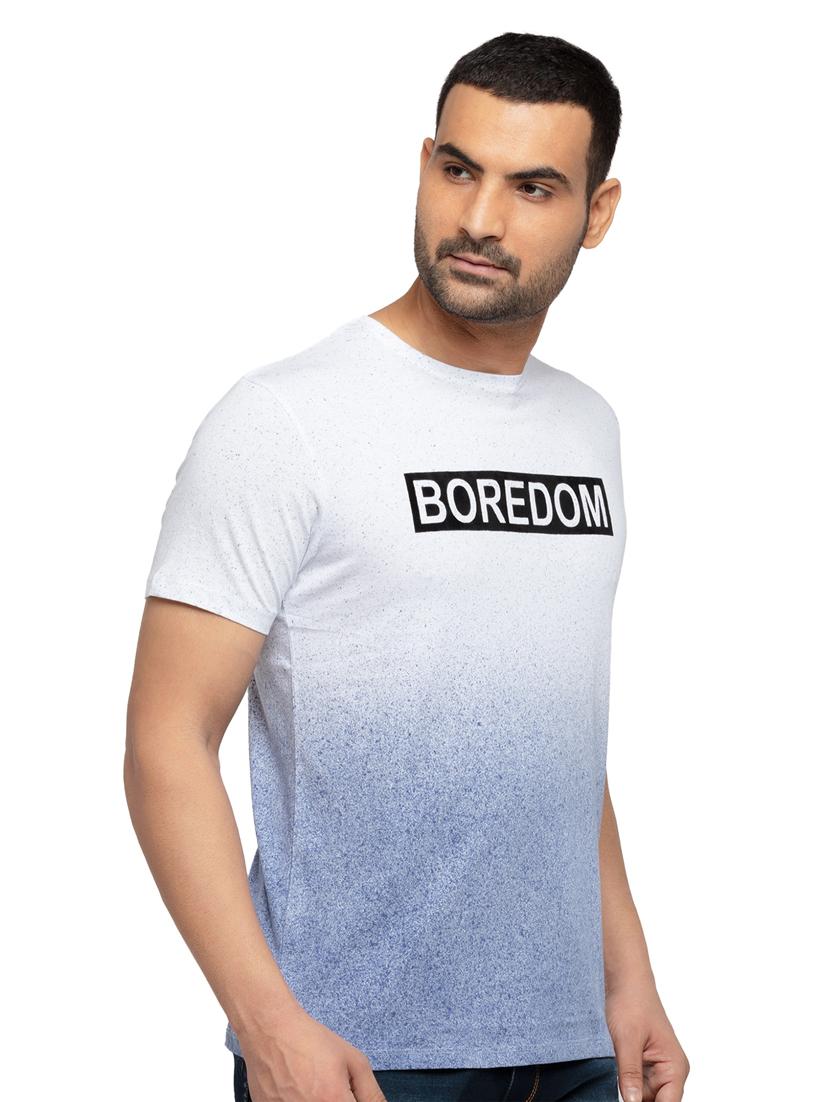 blue chest-printed t-shirt - 18418429 - Standard Image - 1