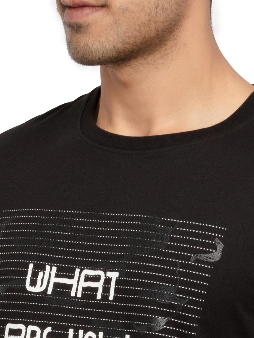 black chest-printed t-shirt - 18418443 - Standard Image - 4