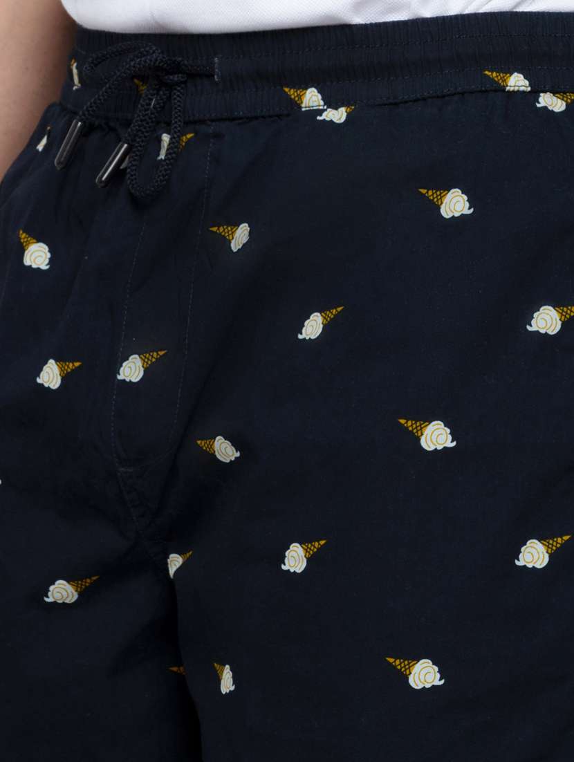 navy blue printed short - 18418543 -  Standard Image - 4