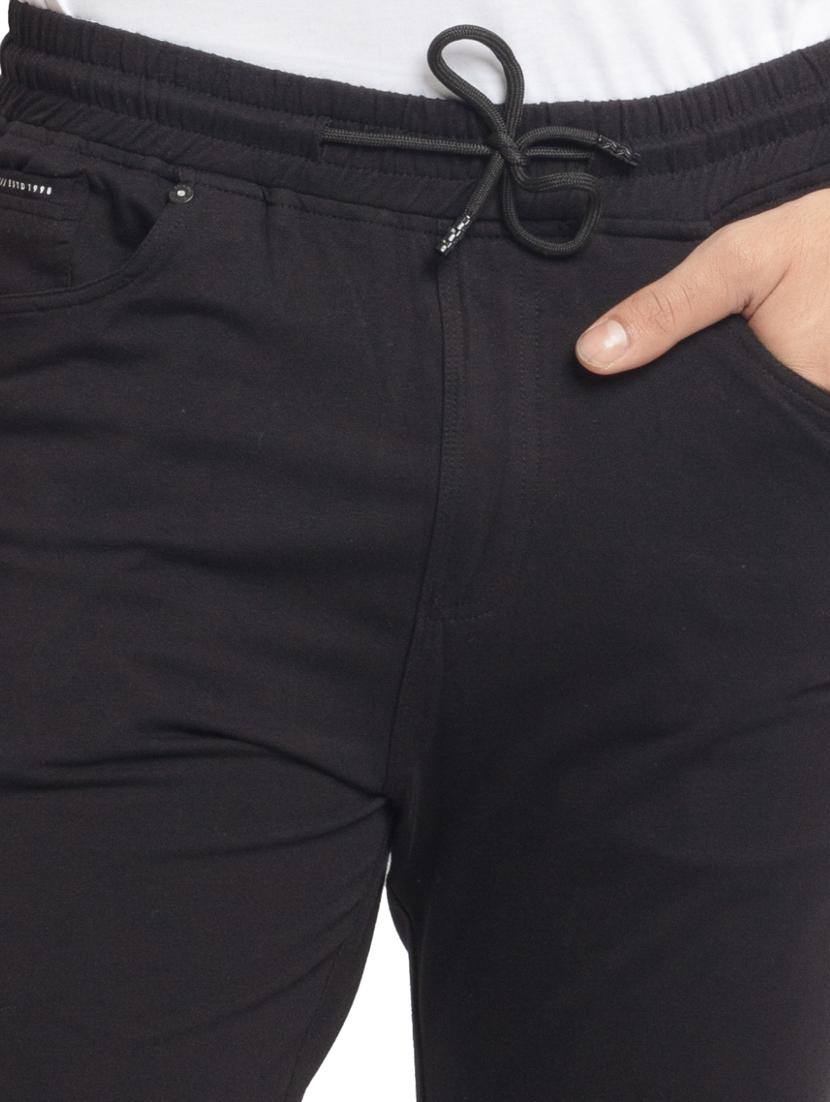 black solid full length track pant - 18418626 - Standard Image - 4
