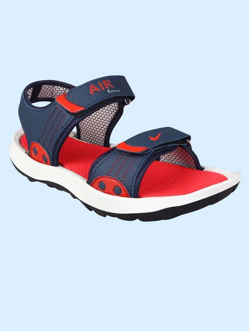 red synthetic & mesh back strap sandals - 18418764 - Zoom Image - 0