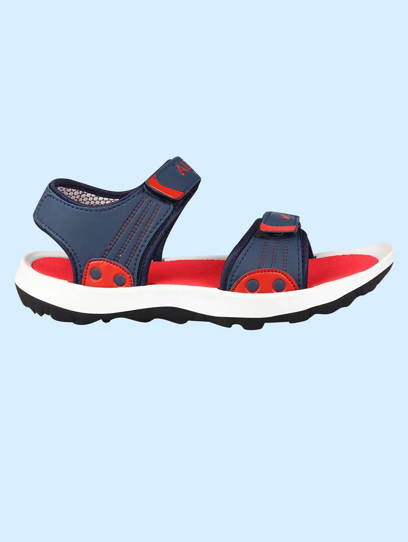 red synthetic & mesh back strap sandals - 18418764 - Standard Image - 1