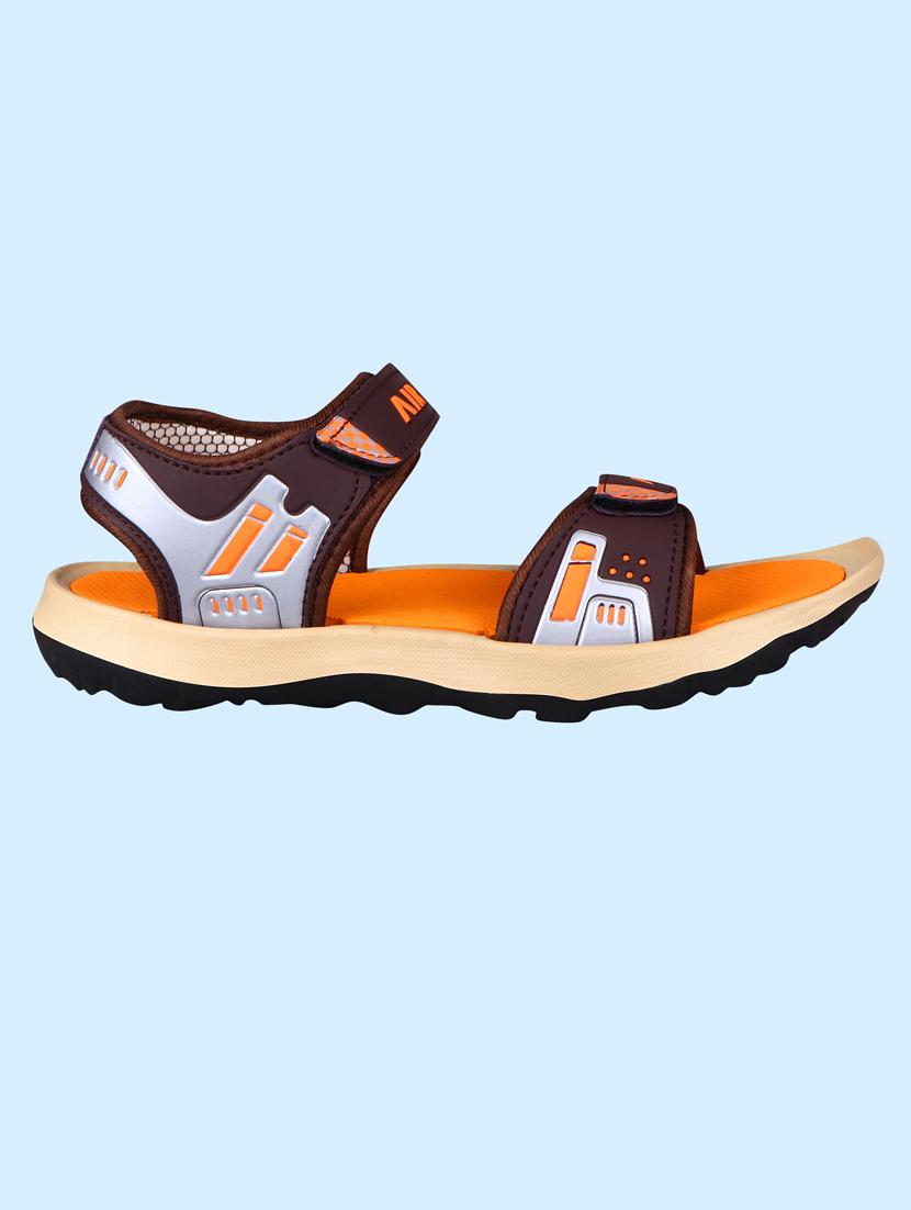 orange synthetic & mesh back strap sandals - 18418770 - Standard Image - 1