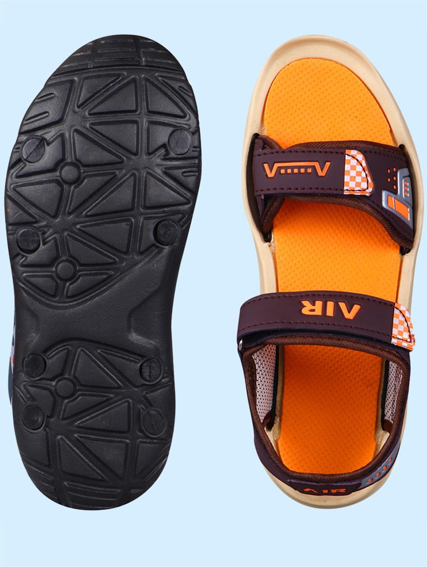 orange synthetic & mesh back strap sandals - 18418770 - Standard Image - 4