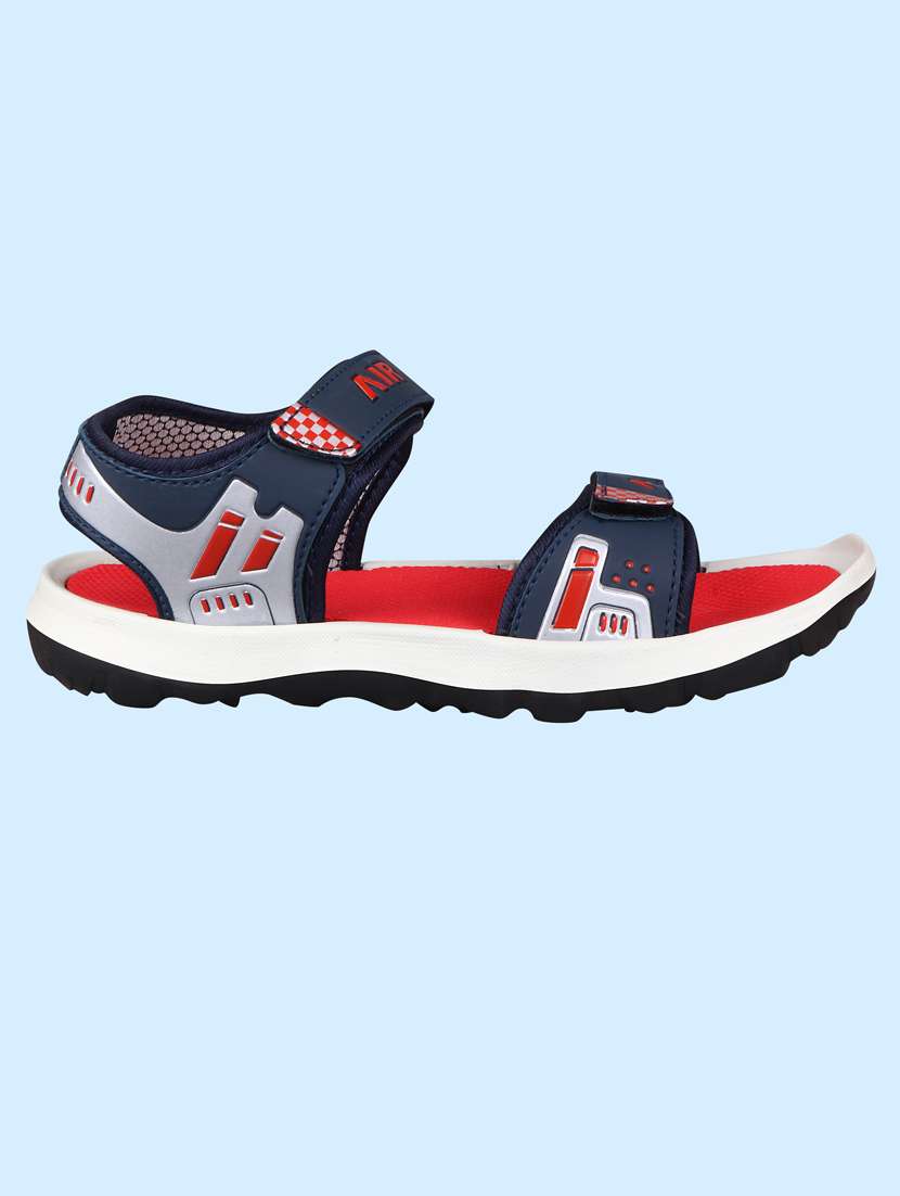 red synthetic & mesh back strap sandals - 18418771 -  Standard Image - 1