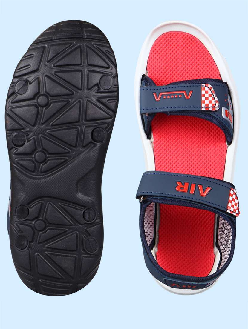 red synthetic & mesh back strap sandals - 18418771 -  Standard Image - 4