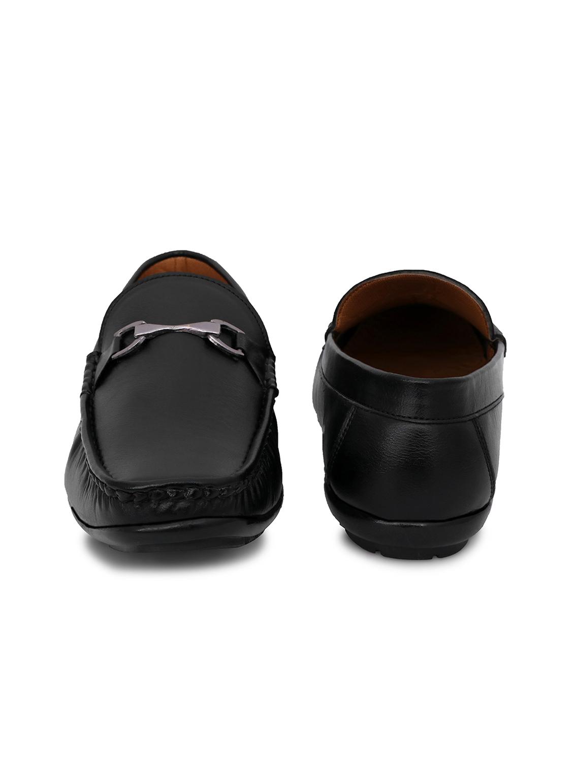 black synthetic office wear loafers - 18419530 -  Standard Image - 1