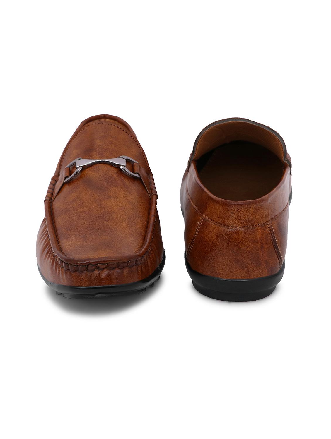 tan synthetic office wear loafers - 18419532 -  Standard Image - 1