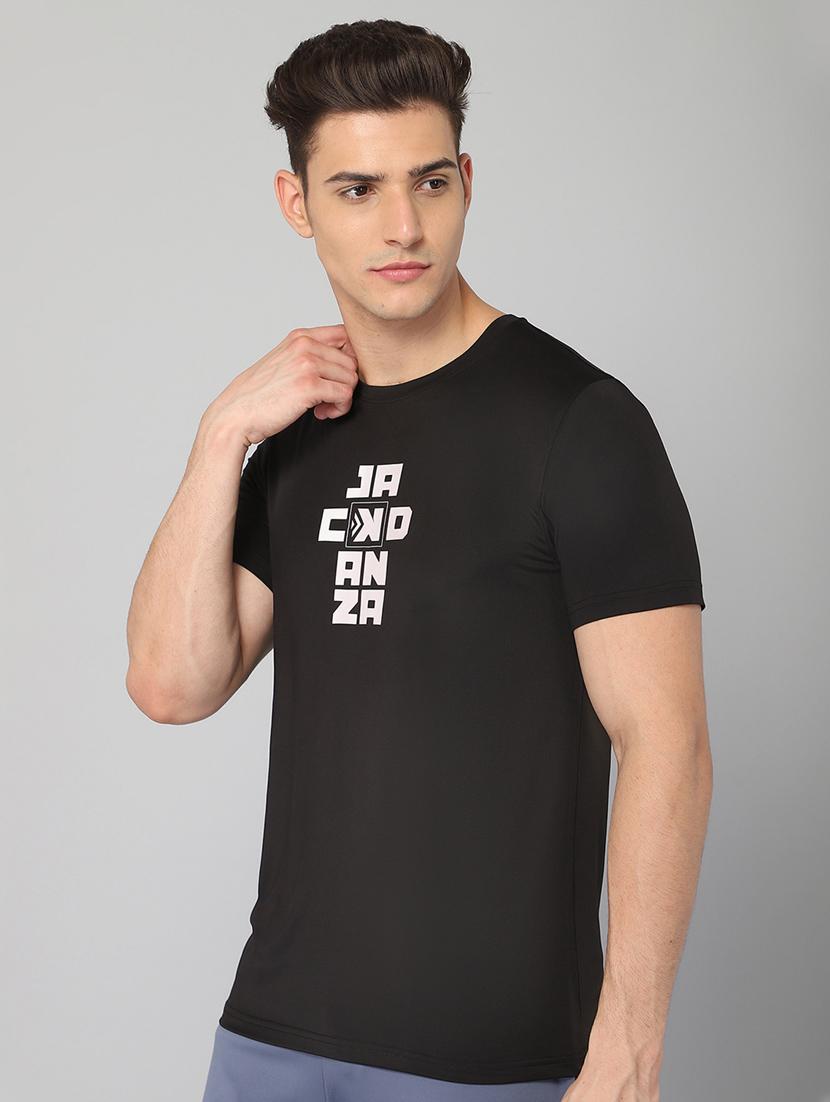 black chest-printed t-shirt - 18419964 - Standard Image - 1