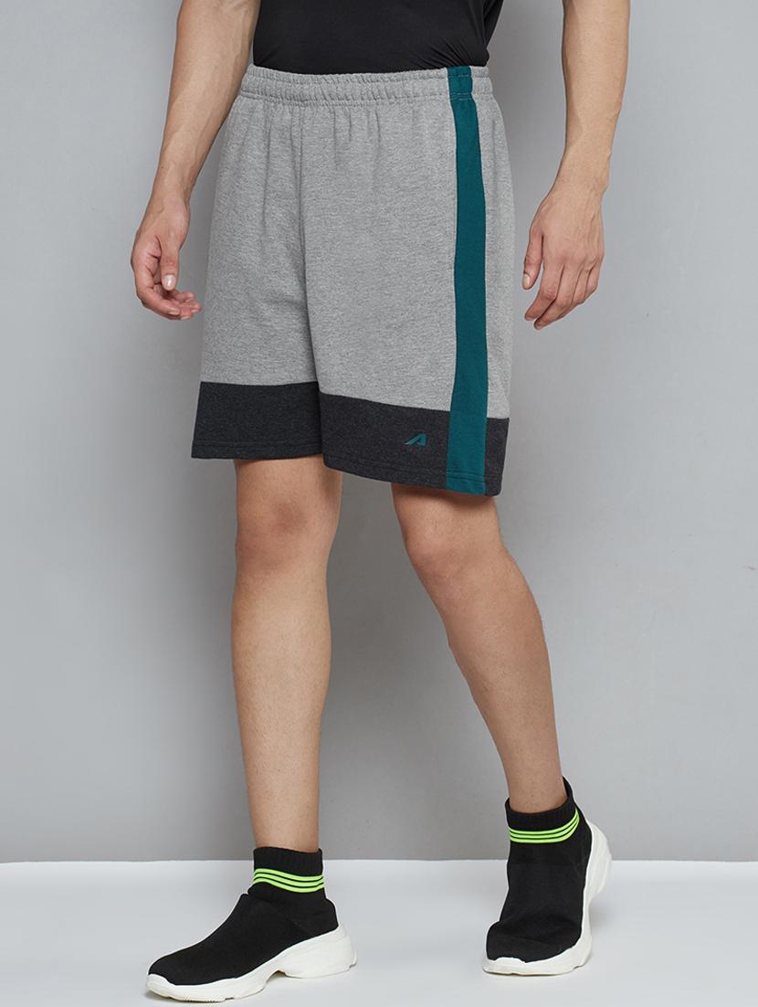 grey color block short - 18420048 - Standard Image - 1