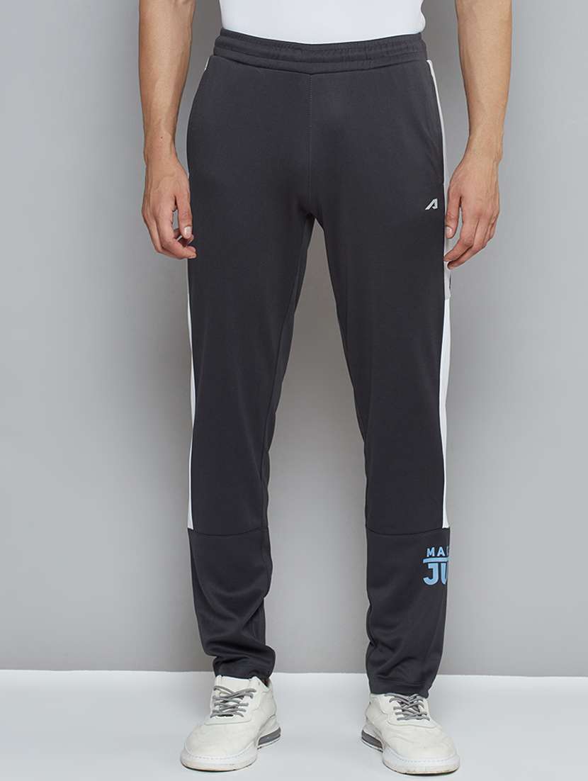 grey side taped full length track pant