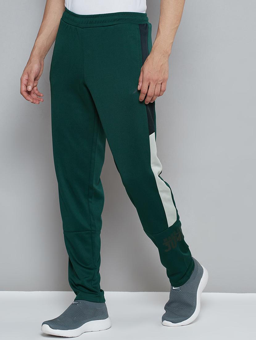 green printed full length track pant - 18420091 - Standard Image - 1